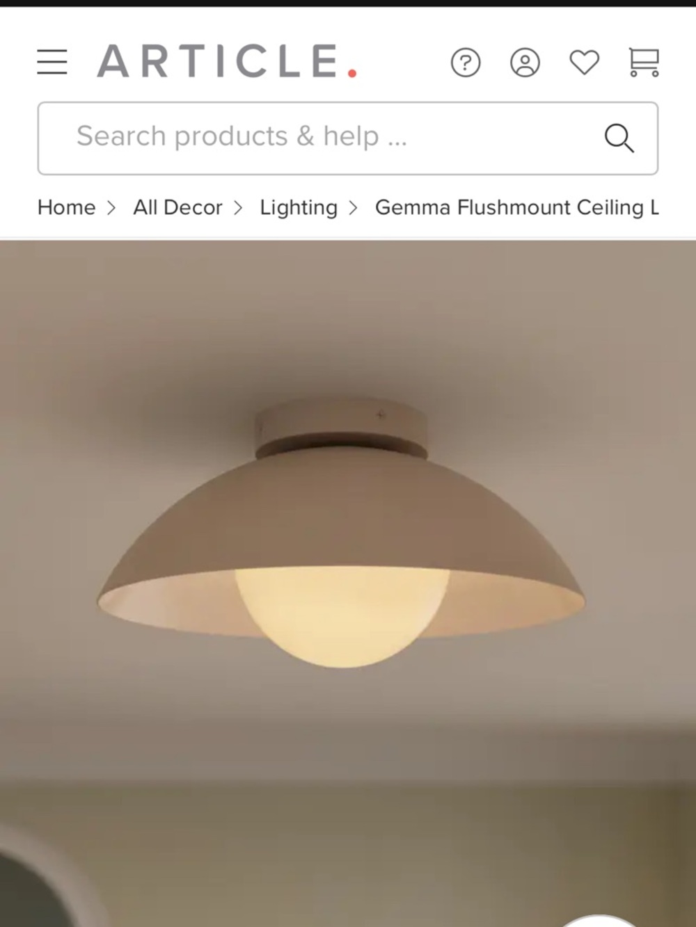 Article Cream Flushmount Dome Ceiling Light